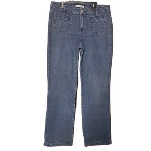 Chico’s Platinum Women’s Dark Blue Denim Straight Mid Rise Jeans Size 1.5 (10)